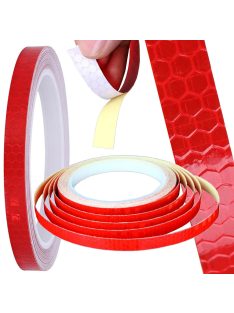 Fényvisszaverő szalag, öntapadós, 8 méter, kerékpárra, motorra, autóra, babakocsira, biztonsági matrica, láthatóság növelése, éjszakai közlekedés