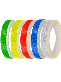 Fényvisszaverő szalag, öntapadós, 8 méter, kerékpárra, motorra, autóra, babakocsira, biztonsági matrica, láthatóság növelése, éjszakai közlekedés