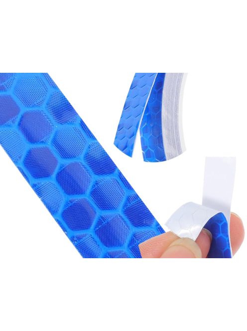 Fényvisszaverő szalag, öntapadós, 8 méter, kerékpárra, motorra, autóra, babakocsira, biztonsági matrica, láthatóság növelése, éjszakai közlekedés