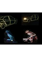 Fényvisszaverő szalag, öntapadós, 8 méter, kerékpárra, motorra, autóra, babakocsira, biztonsági matrica, láthatóság növelése, éjszakai közlekedés