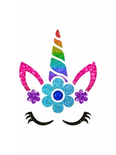 Csillámtetoválás sablon menő Unikornis-egyszarvú mintával.