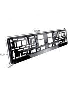 univerzális fekete rendszámtábla keret 2 db-os szett, rugalmas ABS anyag, rezgésmentes kivitel