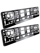 univerzális fekete rendszámtábla keret 2 db-os szett, rugalmas ABS anyag, rezgésmentes kivitel