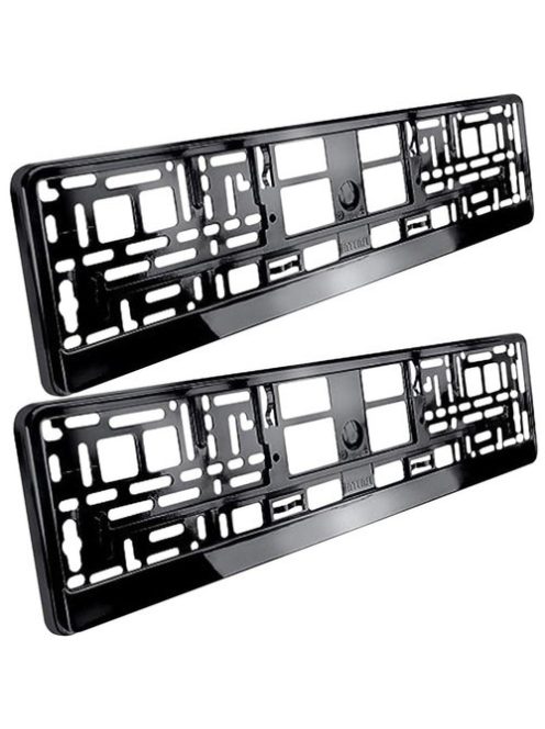 univerzális fekete rendszámtábla keret 2 db-os szett, rugalmas ABS anyag, rezgésmentes kivitel