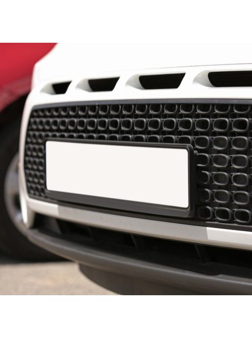 univerzális fekete rendszámtábla keret 2 db-os szett, rugalmas ABS anyag, rezgésmentes kivitel