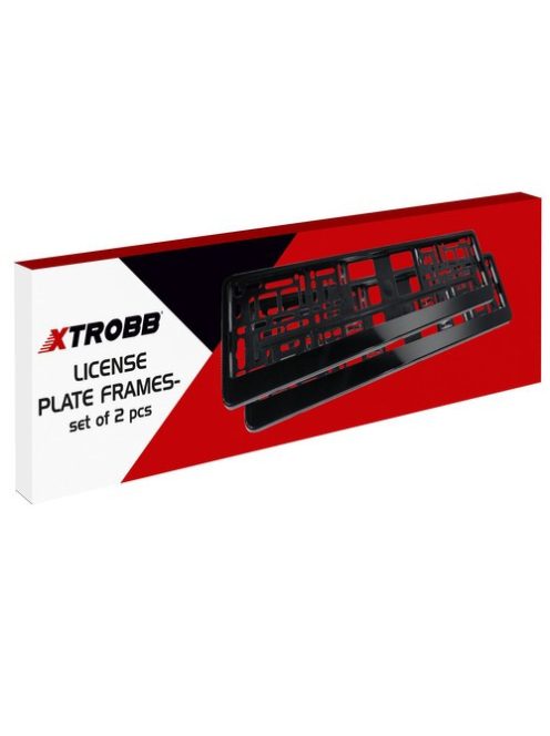 univerzális fekete rendszámtábla keret 2 db-os szett, rugalmas ABS anyag, rezgésmentes kivitel