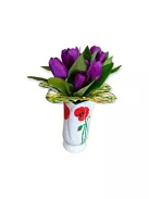 Tulipán csokor 7 virággal lila