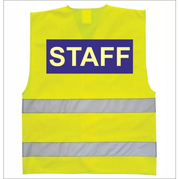 Láthatósági mellény staff felirattal