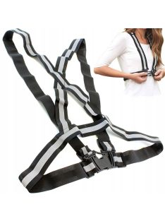 Fényvisszaverő mellény heveder, jól láthatósági biztonsági öv, motorozáshoz, kerékpározáshoz és futáshoz, állítható, kényelmes