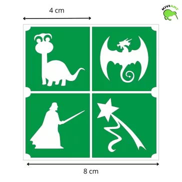   KiviArt Csillámtetoválás sablon "B" szett 48 db - 4 in 1