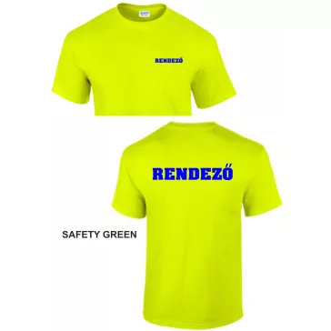 Biztonsági őr, Security, Rendező Póló Safety Green