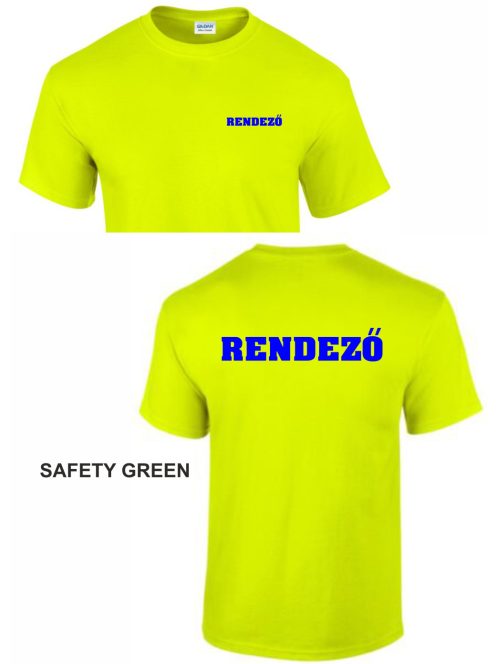 Biztonsági őr, Security, Rendező Póló Safety Green