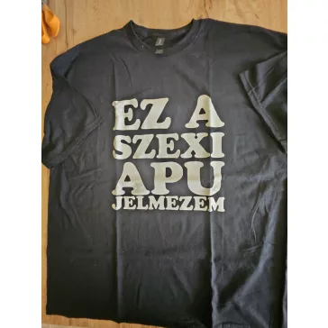 2XL póló vicces fekete