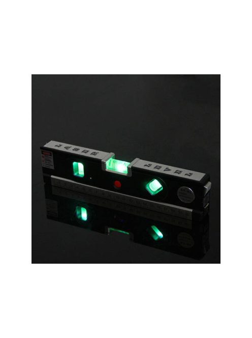 Precíziós lézeres szintező 20 cm-es, 1,4 m-es mérőszalaggal, lézeres mérővel, 3 üzemmóddal, LED