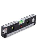 Precíziós lézeres szintező 20 cm-es, 1,4 m-es mérőszalaggal, lézeres mérővel, 3 üzemmóddal, LED