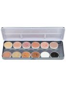 Superstar 12 színű arcfesték készlet bőrtónusokkal és alapszínekkel, SKIN TONE paletta professzionális arcfestéshez és karakter sminkhez