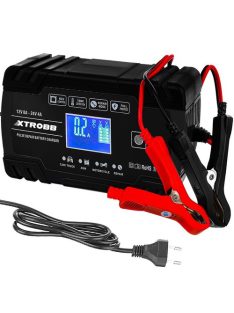 trobb 22463 automata akkumulátortöltő, 12V és 24V-os ólomakkumulátorokhoz, LCD kijelzővel, javítási funkcióval, fekete színben