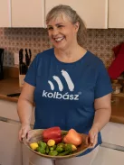 Kolbász mintás póló, vicces gasztronómiai ajándék, disznótoros póló, húsétel póló, pamut póló