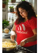 Kolbász mintás póló, vicces gasztronómiai ajándék, disznótoros póló, húsétel póló, pamut póló