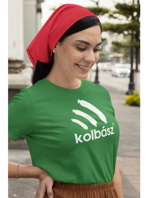 Kolbász mintás póló, vicces gasztronómiai ajándék, disznótoros póló, húsétel póló, pamut póló
