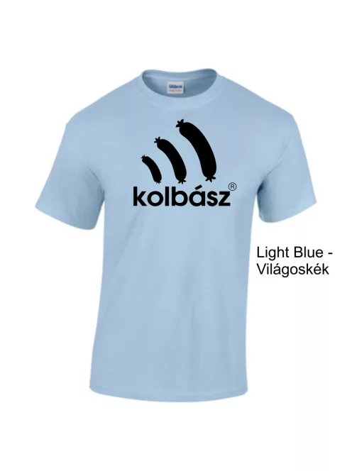 Kolbász mintás póló, vicces gasztronómiai ajándék, disznótoros póló, húsétel póló, pamut póló