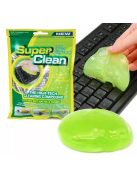 Elasztin gél billentyűzet tisztításához, ahogy épp port és morzsákat szed össze a billentyűk közül