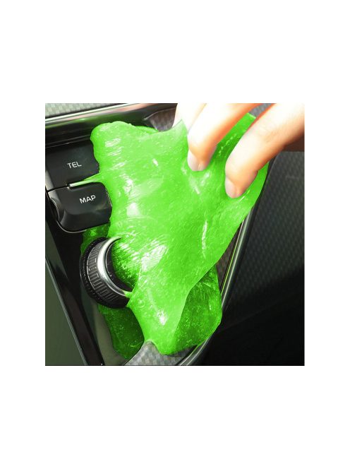 Elasztin gél billentyűzet tisztításához, ahogy épp port és morzsákat szed össze a billentyűk közül