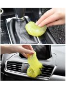 Elasztin gél billentyűzet tisztításához, ahogy épp port és morzsákat szed össze a billentyűk közül