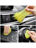 Elasztin gél billentyűzet tisztításához, ahogy épp port és morzsákat szed össze a billentyűk közül