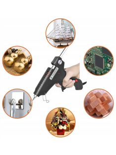 60W-os forróragasztó pisztoly, be-/kikapcsolóval és fém adagolóheggyel, 11 mm-es ragasztórudakhoz