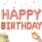 Happy Birthday rózsaszín fólia lufi girland születésnapi dekoráció