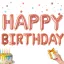 Happy Birthday rózsaszín fólia lufi girland születésnapi dekoráció