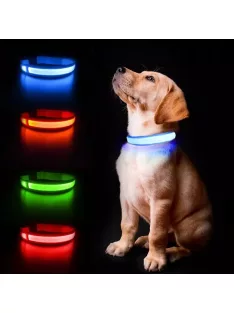 UXIE LED-es világító nyakörv kutyáknak és macskáknak a biztonságos éjszakai sétákhoz