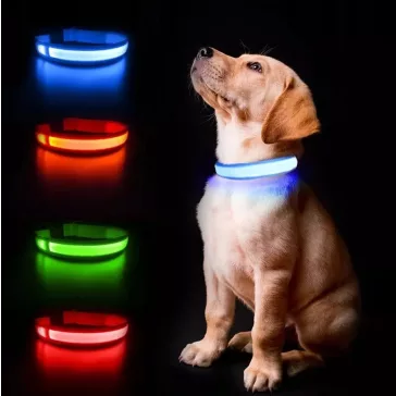 UXIE LED-es világító nyakörv kutyáknak és macskáknak a biztonságos éjszakai sétákhoz
