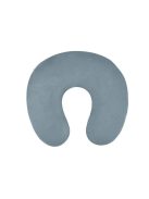 Szürke memóriahabos utazópárna, nyakpárna alakú, puha velúr huzattal és cipzárral