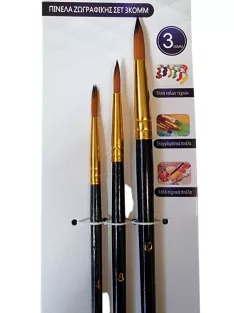 Arcfestés ecset szett 3 db-os - 4-6-8 méretű