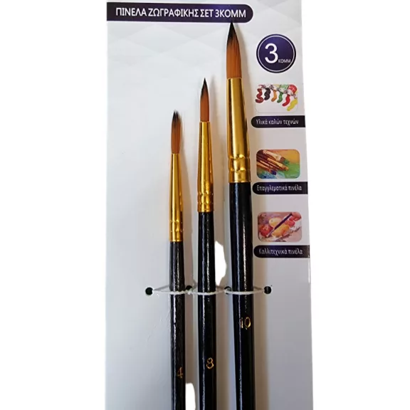 Arcfestés ecset szett 3 db-os - 4-6-8 méretű