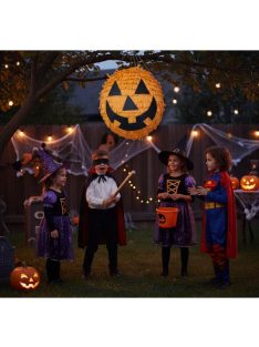 Vigyorgó narancssárga halloweeni tök alakú party pinata