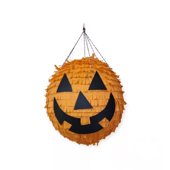 Vigyorgó narancssárga halloweeni tök alakú party pinata