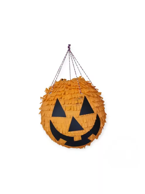 Vigyorgó narancssárga halloweeni tök alakú party pinata