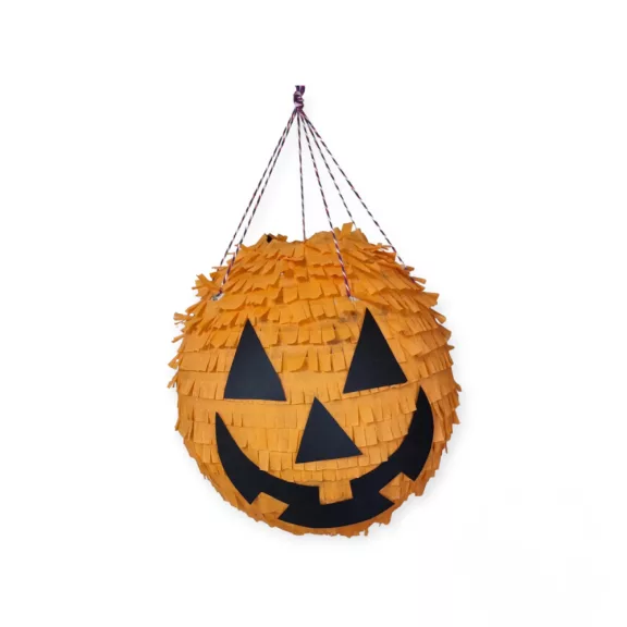Vigyorgó narancssárga halloweeni tök alakú party pinata