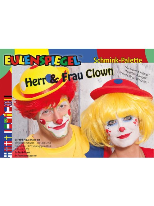 Eulenspiegel 6 színű arcfesték paletta - Bohóc "Herr & Frau Clown"