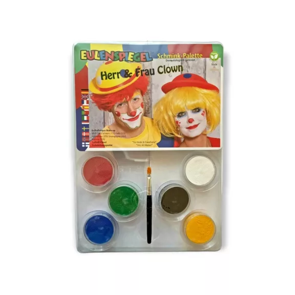 Eulenspiegel 6 színű arcfesték paletta - Bohóc "Herr & Frau Clown"
