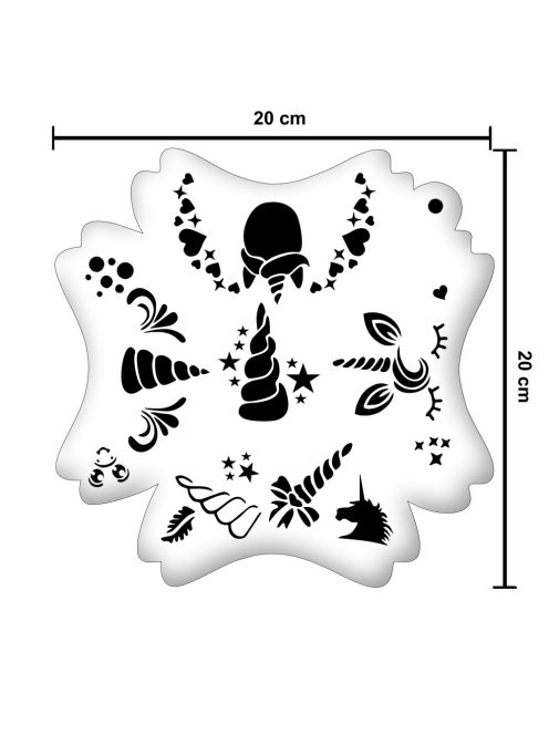unikornis arcfestő sablon