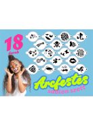 18 darab arcfestő sablon szett - Könnyen használható sablonok arcfestéshez