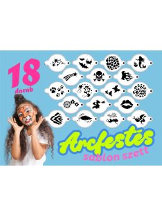 18 darab arcfestő sablon szett - Könnyen használható sablonok arcfestéshez