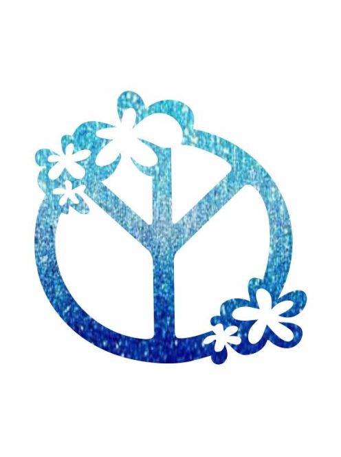 Glitter tattoo stencil - Peace symbols with flowers