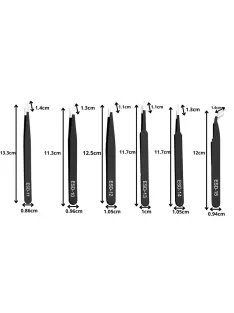Antisztatikus precíziós csipeszkészlet 6 darab elektronikai és modellezési munkákhoz