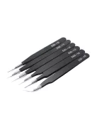 Antisztatikus precíziós csipeszkészlet 6 darab elektronikai és modellezési munkákhoz