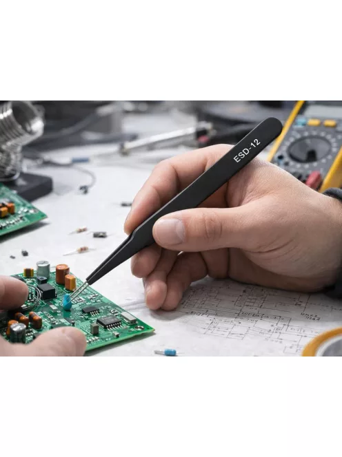 Antisztatikus precíziós csipeszkészlet 6 darab elektronikai és modellezési munkákhoz